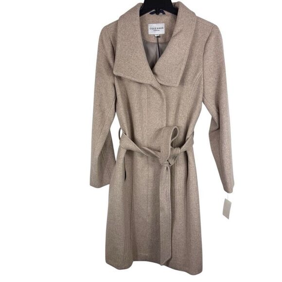 NWT Cole Haan Slick Wool-Blend Long Coat- size 12 - Picture 2 of 12